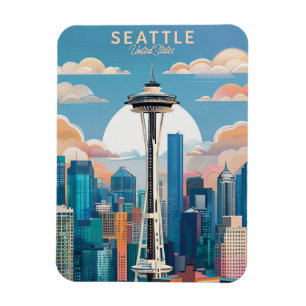 Imán Elegante acuarela de Washington DC