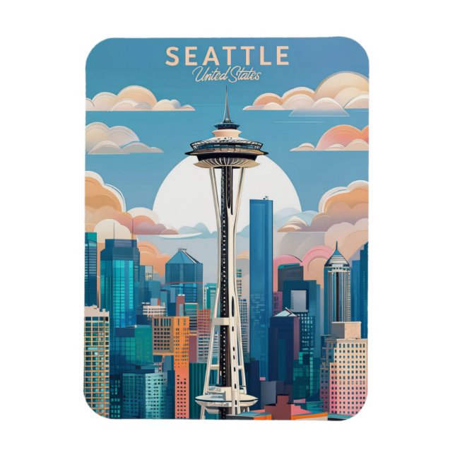 Imán Elegante acuarela de Washington DC (Vertical)