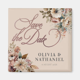 Imán Elegante acuarela Floral Wedding Save the Date