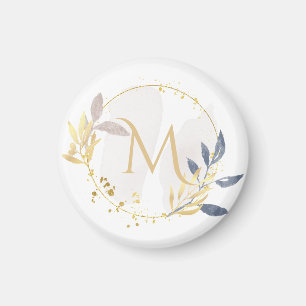 Imán Elegante acuarela Oro Monograma M
