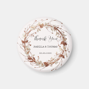 Imán Elegante acuarela rosa dorado Floral Botánica Dais