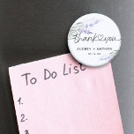 Imán Elegante Agradecimiento de Boda con Acuarela Lavan<br><div class="desc">Elegante y chic imán floral de acuarela lavanda con agradecimiento con corazón conectando y nombre y fecha. Idea perfecta para favores de boda o regalos para invitados en cualquier ocasión.</div>