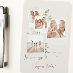 Imán Elegante Álbum de Fotos Botánicas Navideñas Festiv