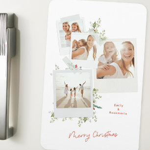 Imán Elegante Álbum de Fotos Botánicas Navideñas Festiv