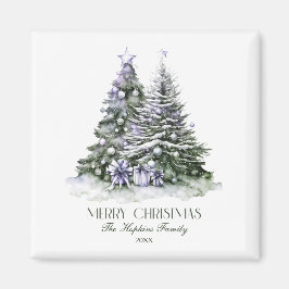 Imán Elegante Árbol de Navidad acuarela