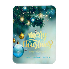 Imán Elegante árbol de Navidad, bolas, festividades est