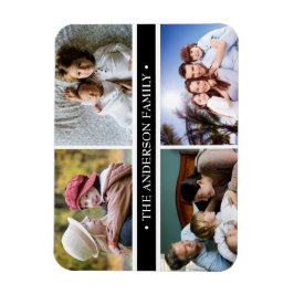 Imán Elegante banda negra de 4 Collages de fotos