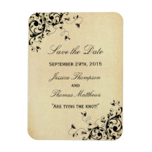 Elegante Boda Antigua Swirls Ahorra La Fecha