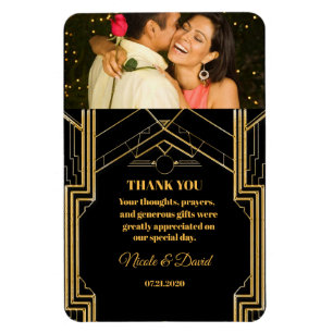 Imán Elegante Boda Art Deco Gatsby