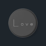 Imán Elegante Boda de amor blanco gris<br><div class="desc">Puede cambiar fácilmente las fuentes y los colores. También puede agregar su logotipo y la imagen de fondo como desee.</div>
