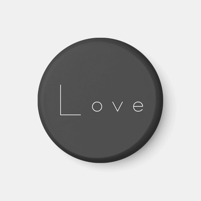 Imán Elegante Boda de amor blanco gris (Frente)
