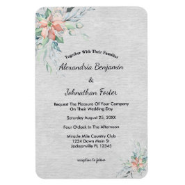 Imán Elegante Boda de Bouquet de Flores Rosa