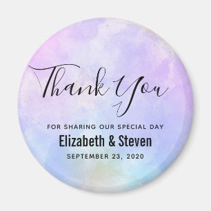 Imán Elegante Boda de color azul rosa púrpura