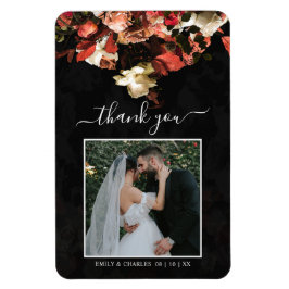 Imán Elegante Boda de Flores Rusas de Otoño Gracias