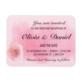 Imán Elegante boda floral rosa rosa polvoriento