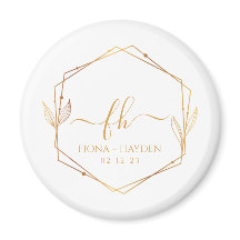 Elegante Boda inicial monogramado de oro clásico