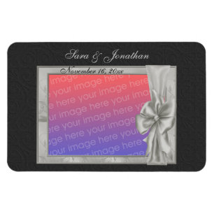Imán Elegante Boda personalizado de marco de foto plate