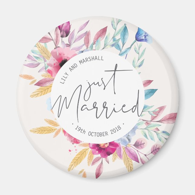 Imán Elegante Boda recién casado | Fridge Magnet (Frente)