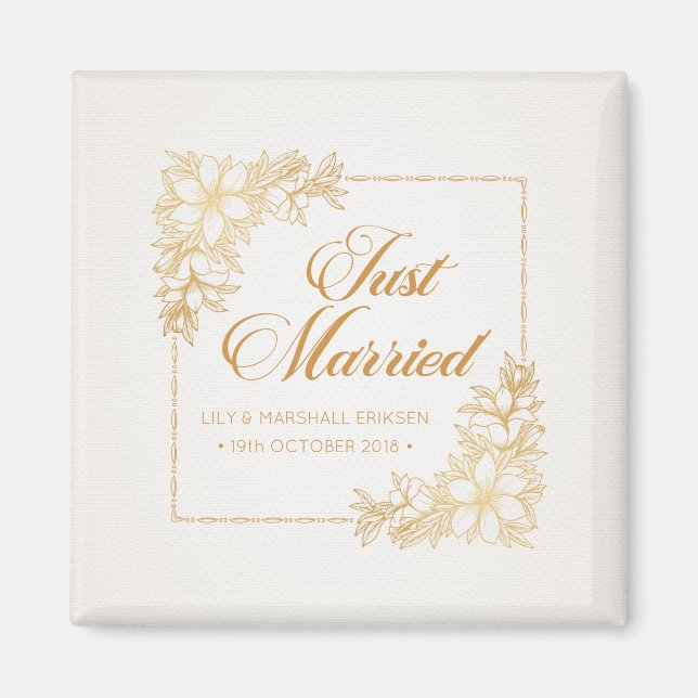 Imán Elegante Boda recién casado | Fridge Magnet (Frente)