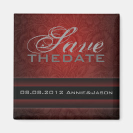 Imán Elegante boda vintage burgundy damascal