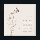 Imán Elegante Boho Minimal Boho Floral Wedding Save the<br><div class="desc">Elegante Boho Minimalista Boho Floral Wedding Save the Date Magnet</div>
