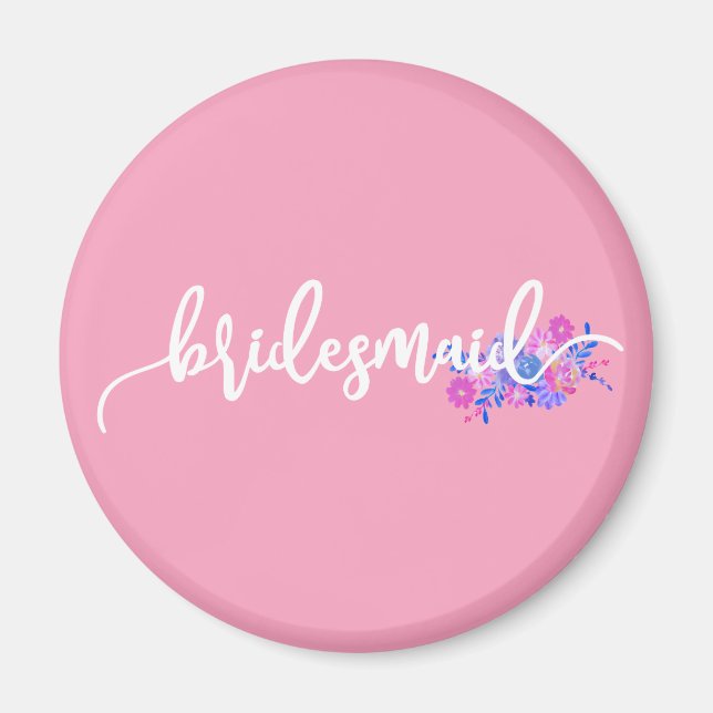 Imán Elegante Bridesmaid Boda Calligraphy Magnet (Frente)