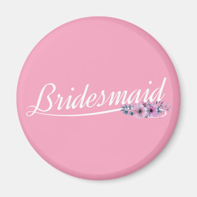 Imán Elegante Bridesmaid Boda Calligraphy Magnet (Frente)