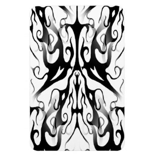 Imán Elegante cara en fuego y flama diseño tribal