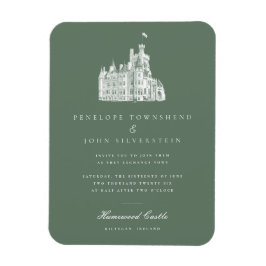 Imán Elegante Castillo Vintage Invitación a la Boda Ver