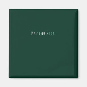 Imán Elegante Casual Propio Nombre Verde Oscuro Plano