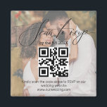 Imán elegante código qr de rsvp boda foto desvanecida<br><div class="desc">elegante código qr de rsvp boda imán de foto desvanecida</div>