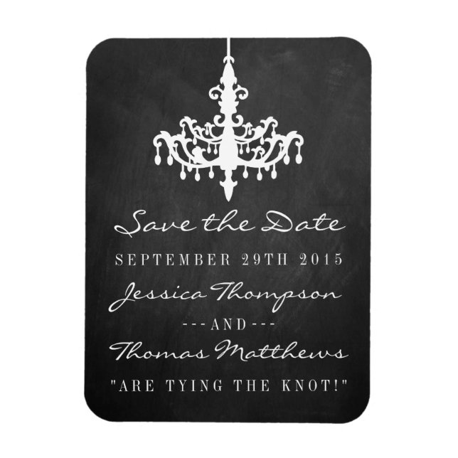 Imán Elegante colección de Bodas de Chalkboard (Vertical)
