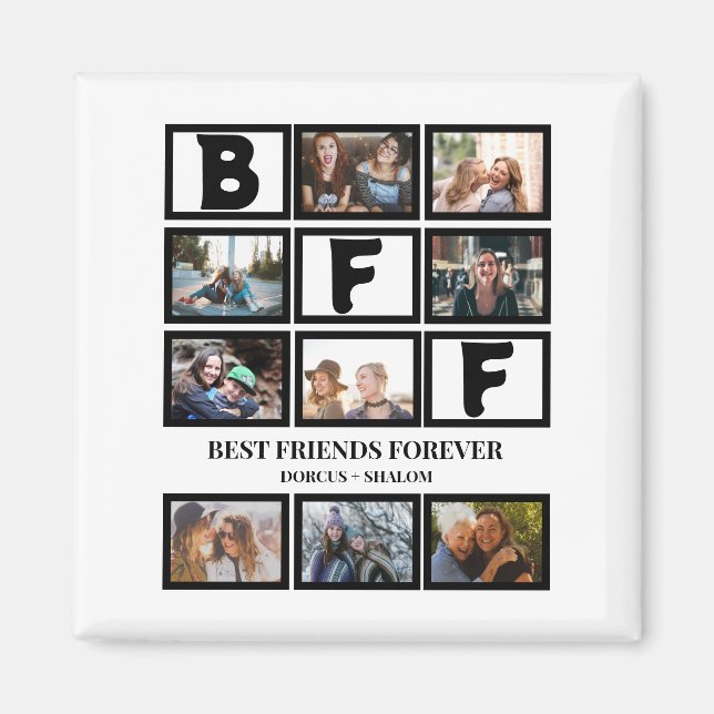 Imán Elegante Collage de fotos BFF Best Friends Forever (Frente)
