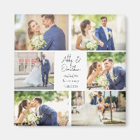 Elegante Collage de fotos de parejas recién casada