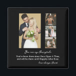 Imán Elegante Collage de fotos del Día de la Boda Perso<br><div class="desc">Elegante Cojín decorativo de Collage de fotos del Día de la Boda Personalizada</div>