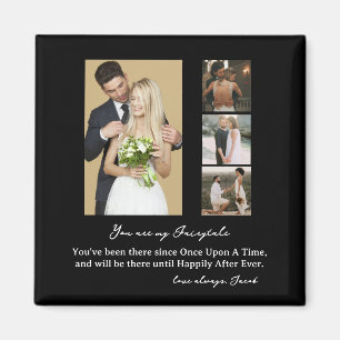 Imán Elegante Collage de fotos del Día de la Boda Perso