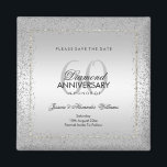 Imán Elegante Confetti Plata 60.ª Boda Salva La Fecha<br><div class="desc">Personalizado 60° Aniversario del Boda salva los imanes de fecha para las parejas en eventos del sexagésimo aniversario. Todo el texto, el tipo de letra y el color del texto son totalmente personalizables para satisfacer sus necesidades, si desea ayuda para el personalizar de su producto o quiere productos a juego,...</div>
