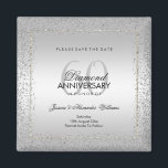 Imán Elegante Confetti Plata 60.ª Boda Salva La Fecha<br><div class="desc">Personalizado 60° Aniversario del Boda salva los imanes de fecha para las parejas en eventos del sexagésimo aniversario. Todo el texto, el tipo de letra y el color del texto son totalmente personalizables para satisfacer sus necesidades, si desea ayuda para el personalizar de su producto o quiere productos a juego,...</div>