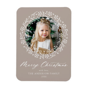 Imán Elegante copo de nieve Wreath Mocha Foto