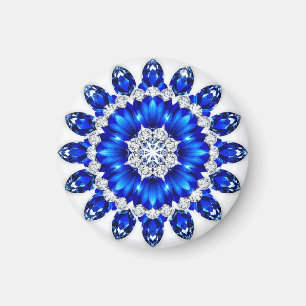 Imán Elegante Corona Adornada Con Flores Azules