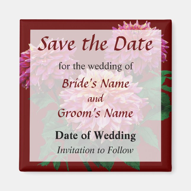 Imán Elegante Dahlia Kidds Climax Save the Date (Frente)