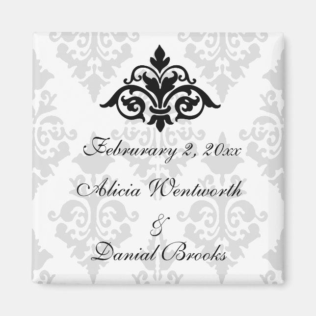 Imán Elegante Damask Save the Date Magnet (Frente)
