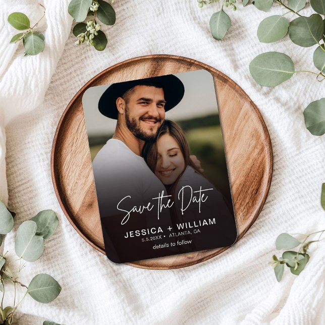 Imán Elegante degradado de foto de guión Guardar la fec (Subido por el creador)