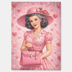 Imán Elegante del Día de San Valentín Retro