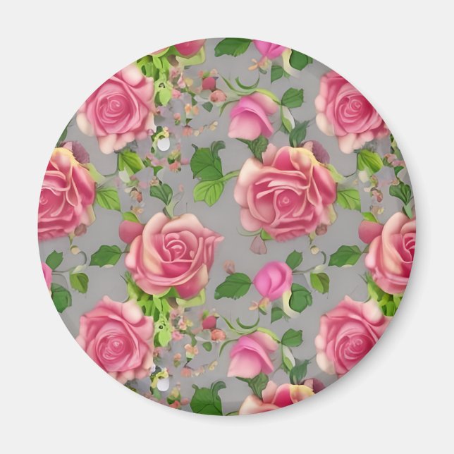 Imán Elegante diseño de Rosa de jardín de campo francés (Frente)