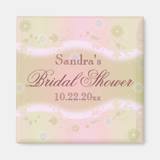 Imán Elegante Diseño Floral Bridal Ducha Magnet Pink