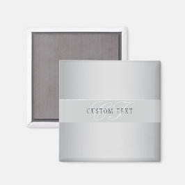 Imán Elegante escritura de monograma editable | Gris