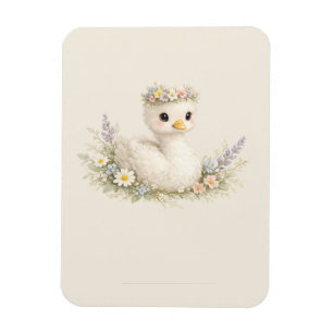 Imán Elegante Estación de Papelería de Cisne Bebé Flor 