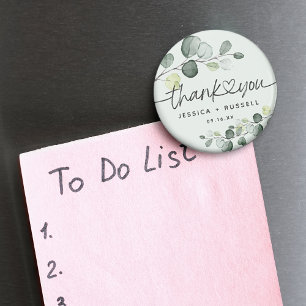 Imán Elegante Eucalipto Agradecimiento Boda