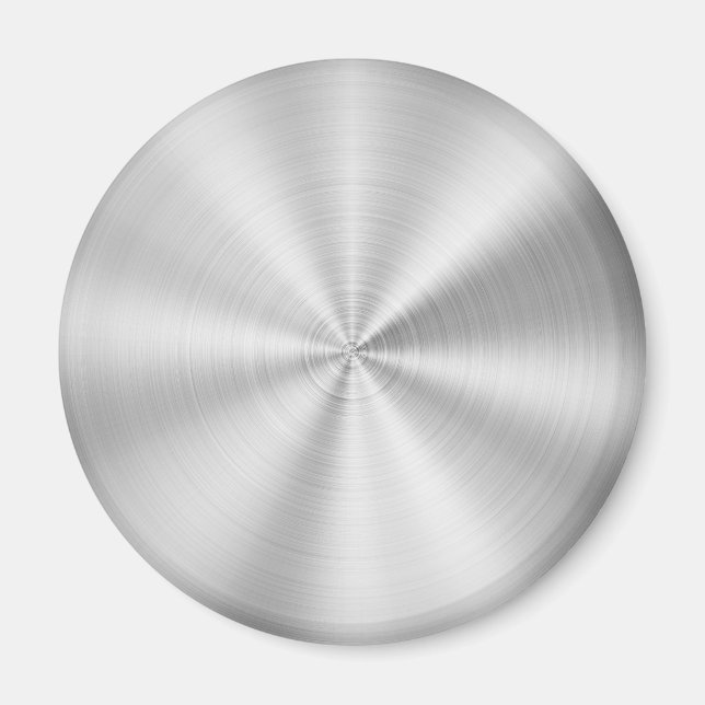 Imán Elegante Faux Metallic Shiny Silver (Frente)